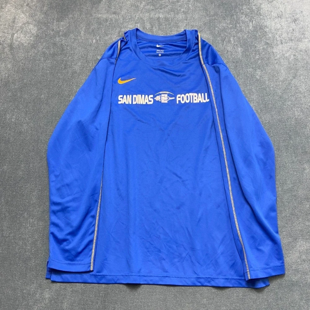 Nike Dri Fit San Dimas Football Shirt Mens 2XL Blue Round Neck Performance Sport